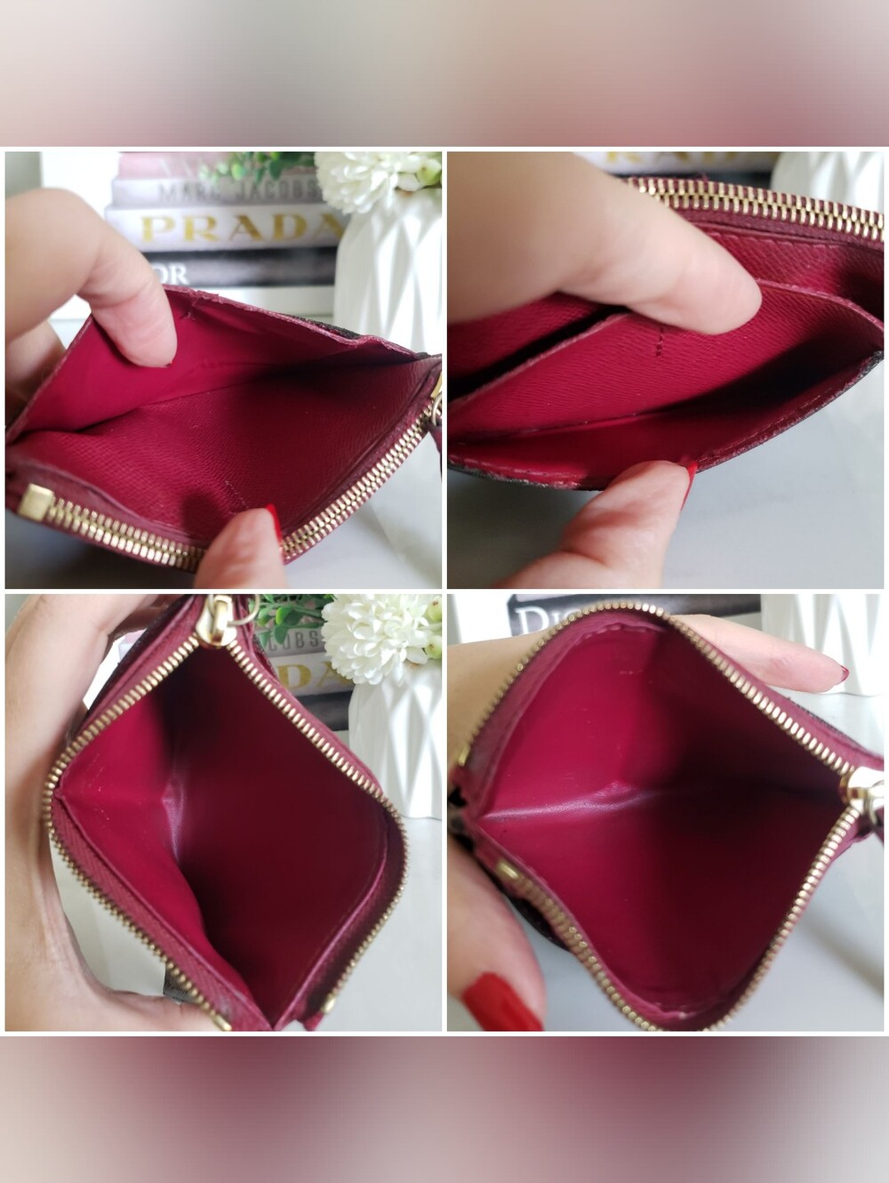 Authentic Pre-owned Louis Vuitton Monogram Canvas Zipped Card Holder Fuchsia - Picture 6 of 15